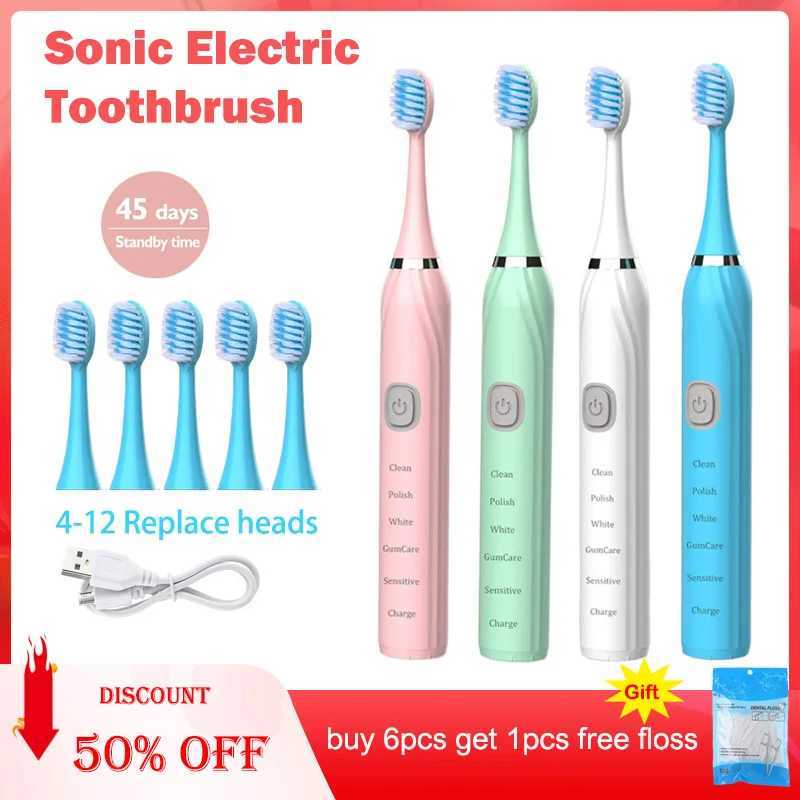 Sonic electric toothbrush timer brush 5-mode USB charger charging deep cleaning toothbrush replaced with head kit M241017