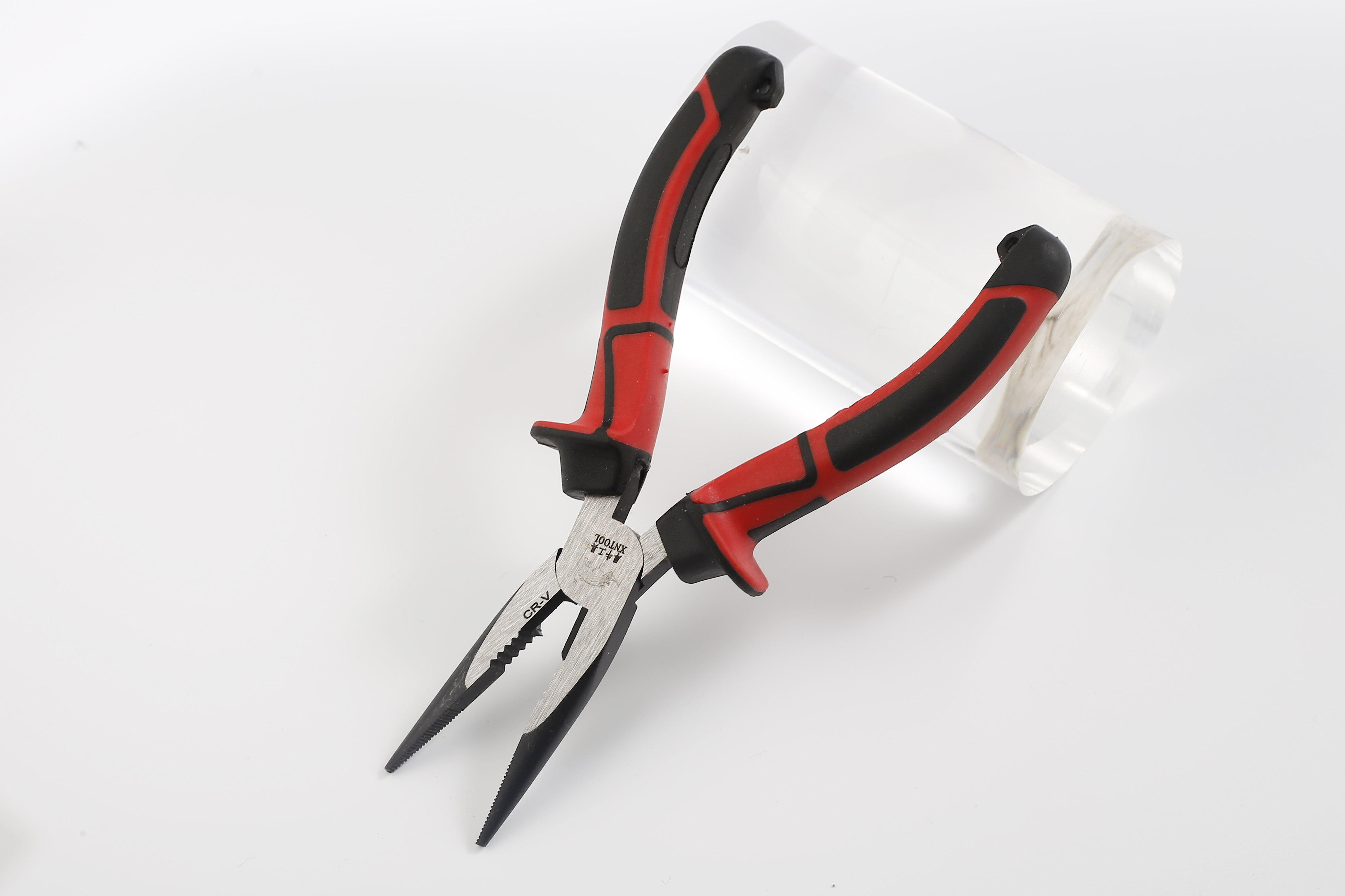 European pliers Red and black TPR with hook handle surface blackened and polished for precision treatment