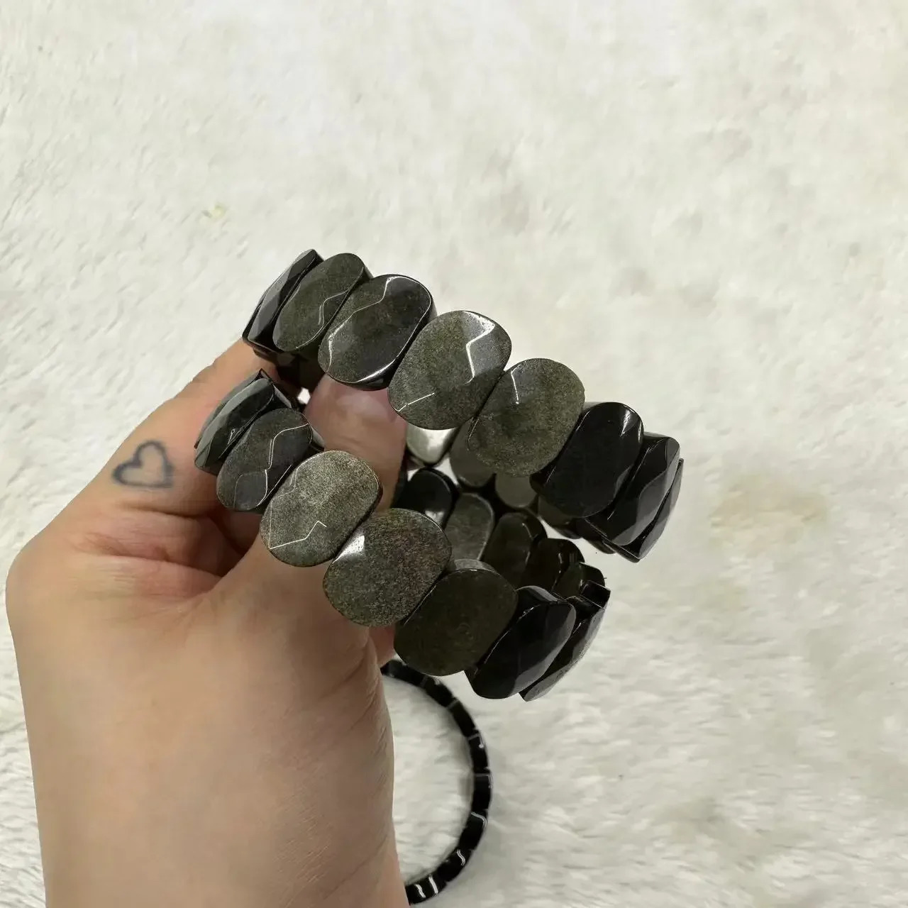Natural Gold Obsidian Beads Bracelet Natural Gem Bracelet DIY Jewelry Womens Gift Wholesale 241017