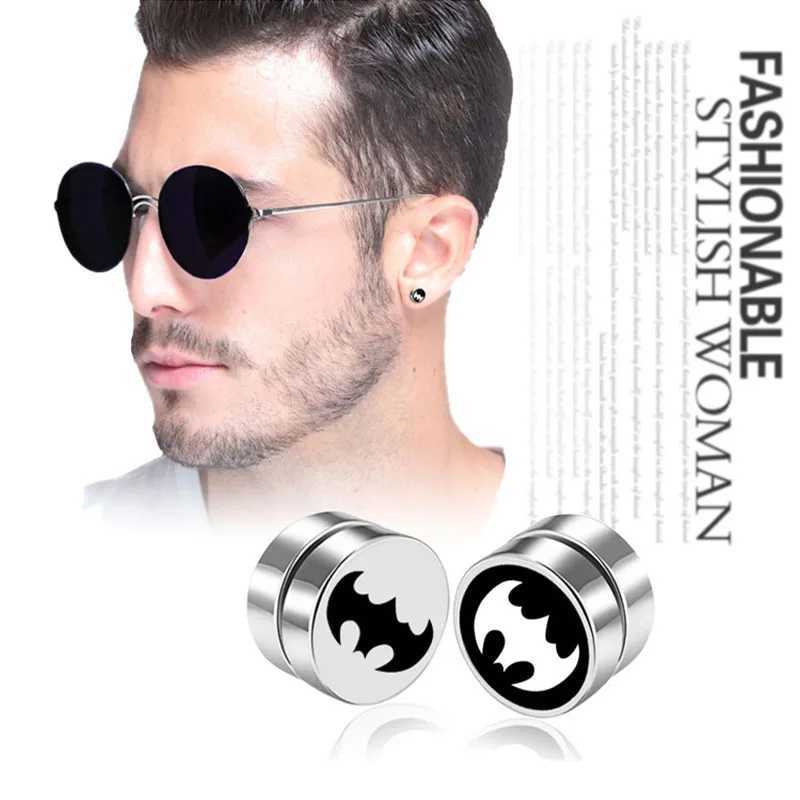 1 piece of 8mm mens strong magnetic health ear clip earrings non perforated fake earrings trendy punk jewelry on the street W241017