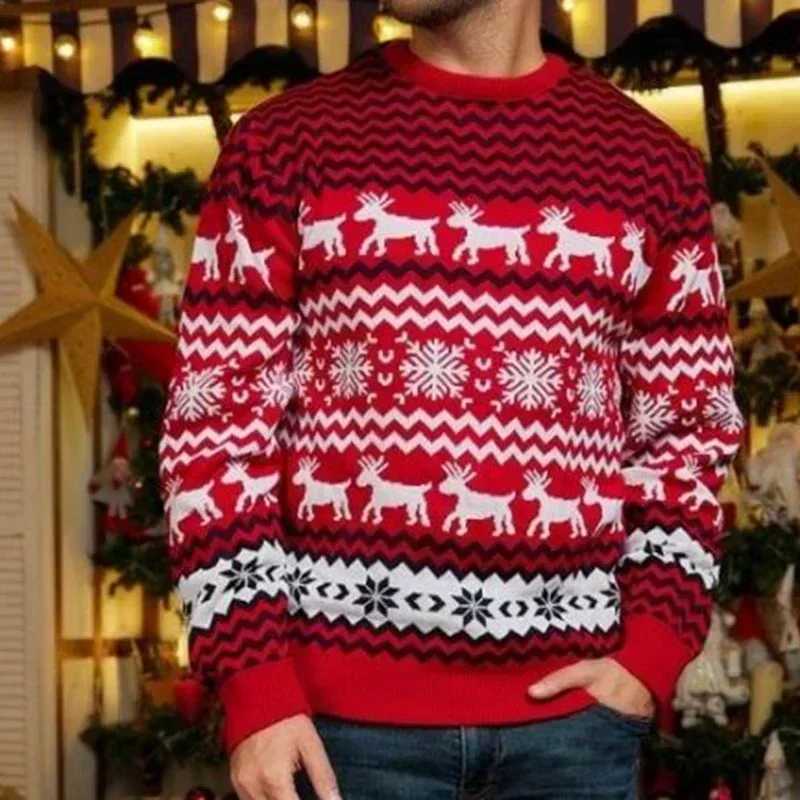 New Christmas Family Appearance Womens Boys and Girls Matching Clothes Christmas Sweater Thick Warm Jumper Printed Soft Knitted Pullover Top W241015