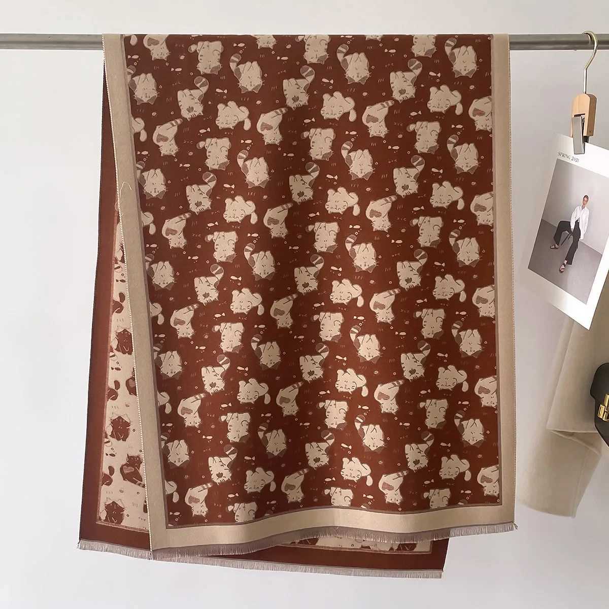 Printed winter scarves warm cashmere Pashmina shawls and wraps womens thick blankets Fem Bufanda Echape unprinted products X241017