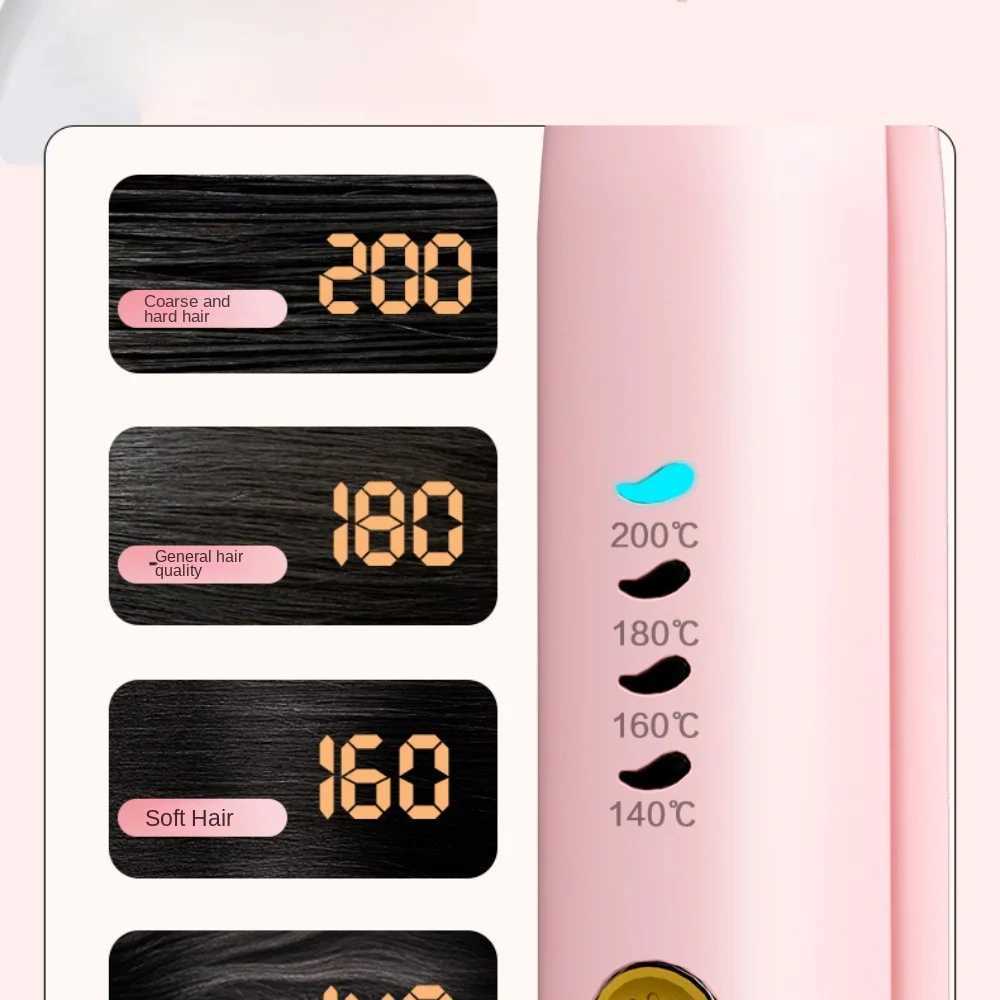 Mini Hair Straightener USB Rechargeable Straightening Iron Wireless Portable Titanium Plate Flat Iron For Travel Dual VoltageXJ241016