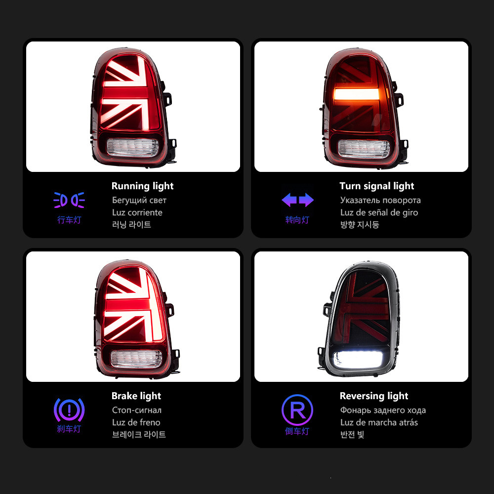 Car Taillights for MINI Cooper Countryman 20 14-20 19 F60 Dynamic Signal Tail Lamp DRL Brake Reverse Lights