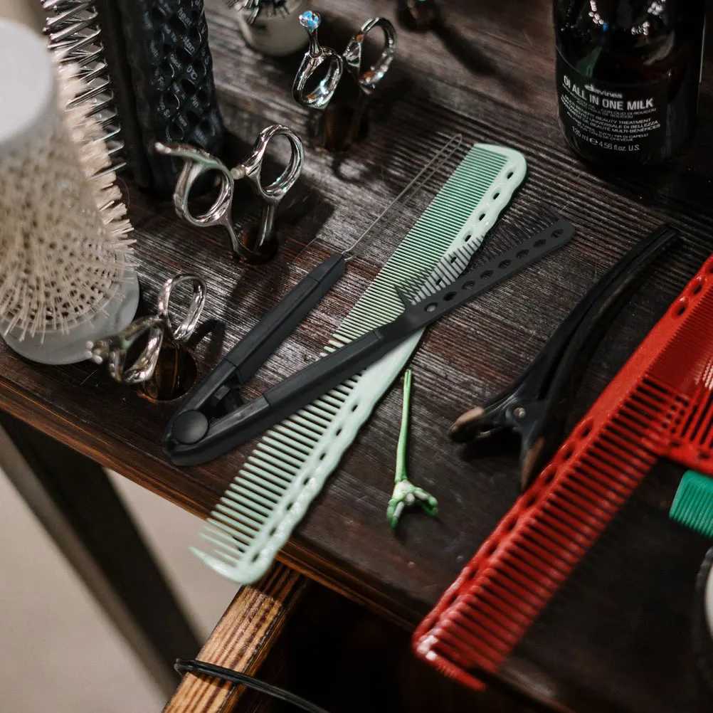 Professional Hair Ironing Brush Hairdressing Tool Hair Comb Men Wet And Dry Hair Flat Iron Comb Flat Styling Comb StraighteningXJ241016
