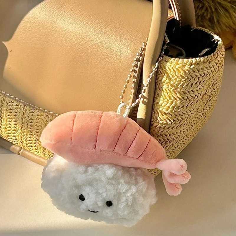 Kaii Plush Sushi Toy Keychain For Women Girls Cartoon Fashion Doll Key Ring Pendant Bag Decoration Accories GiftsXJ250116
