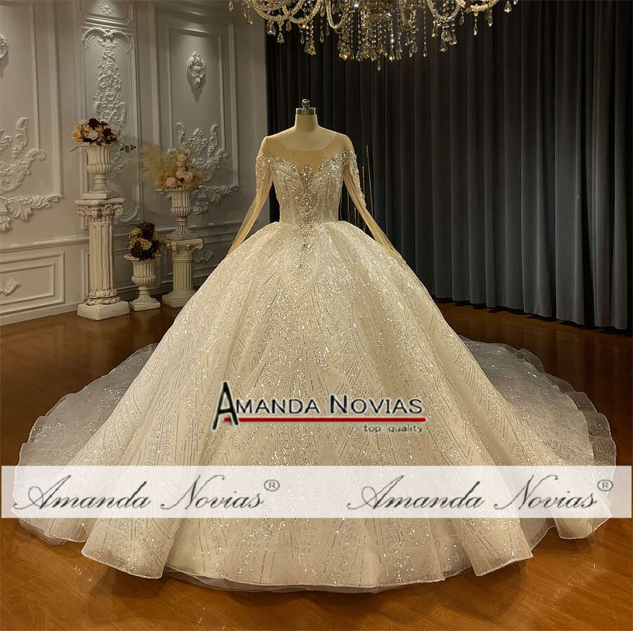 Long Sleeves Good Price Wedding Dress Real Photos