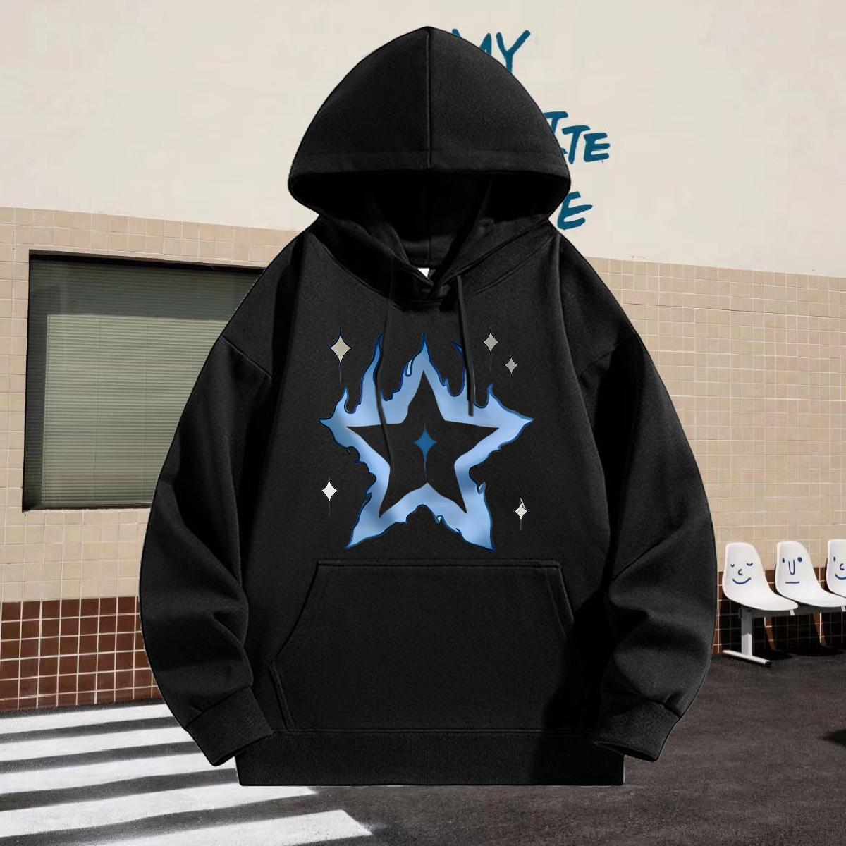 Fashion Casual Man Hoodie Breathable Cool Design Men Hoodie Hip Hop Street Tops Pullover Hoodie Customized Print Thick Fleece