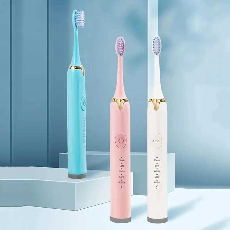 High power ultrasonic electric toothbrush USB waterproof charging whitening toothbrush can be washed with 4 brushes and 5 gears M241017