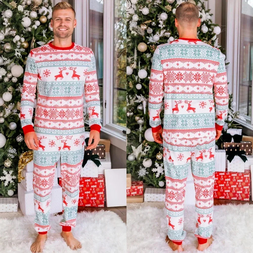 All Over Print Christmas Pajamas Casual Soft Sleepwear Adults Kids Matching Clothing Set Baby Romper Xmas Family Look 241017