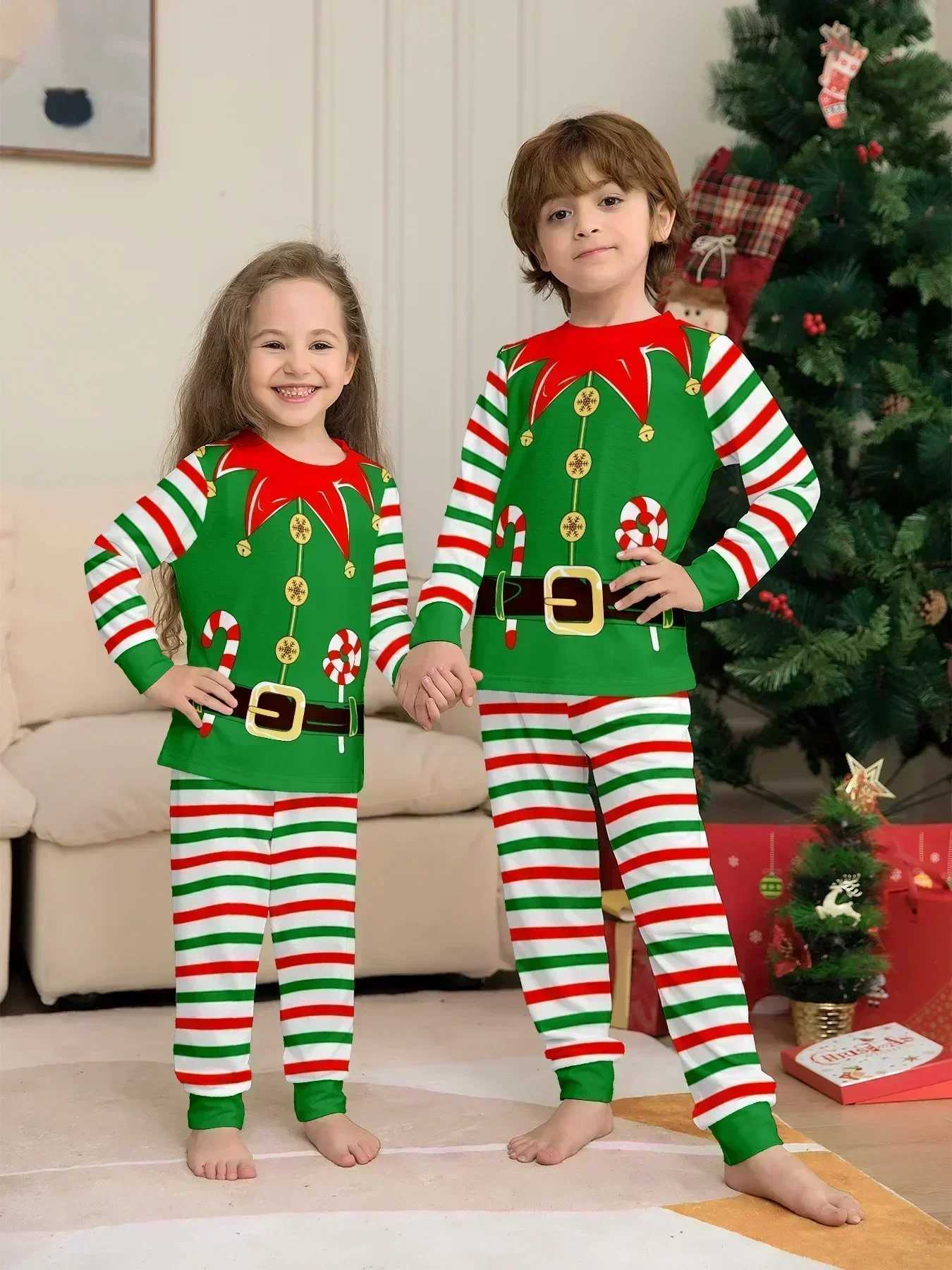 2024 Winter Mom Daughter Dad Son Matching Clothing 3D Santa Claus Printing Christmas Family Pajama Set Baby Dog jumpsuit Christmas Appearance Pajama W