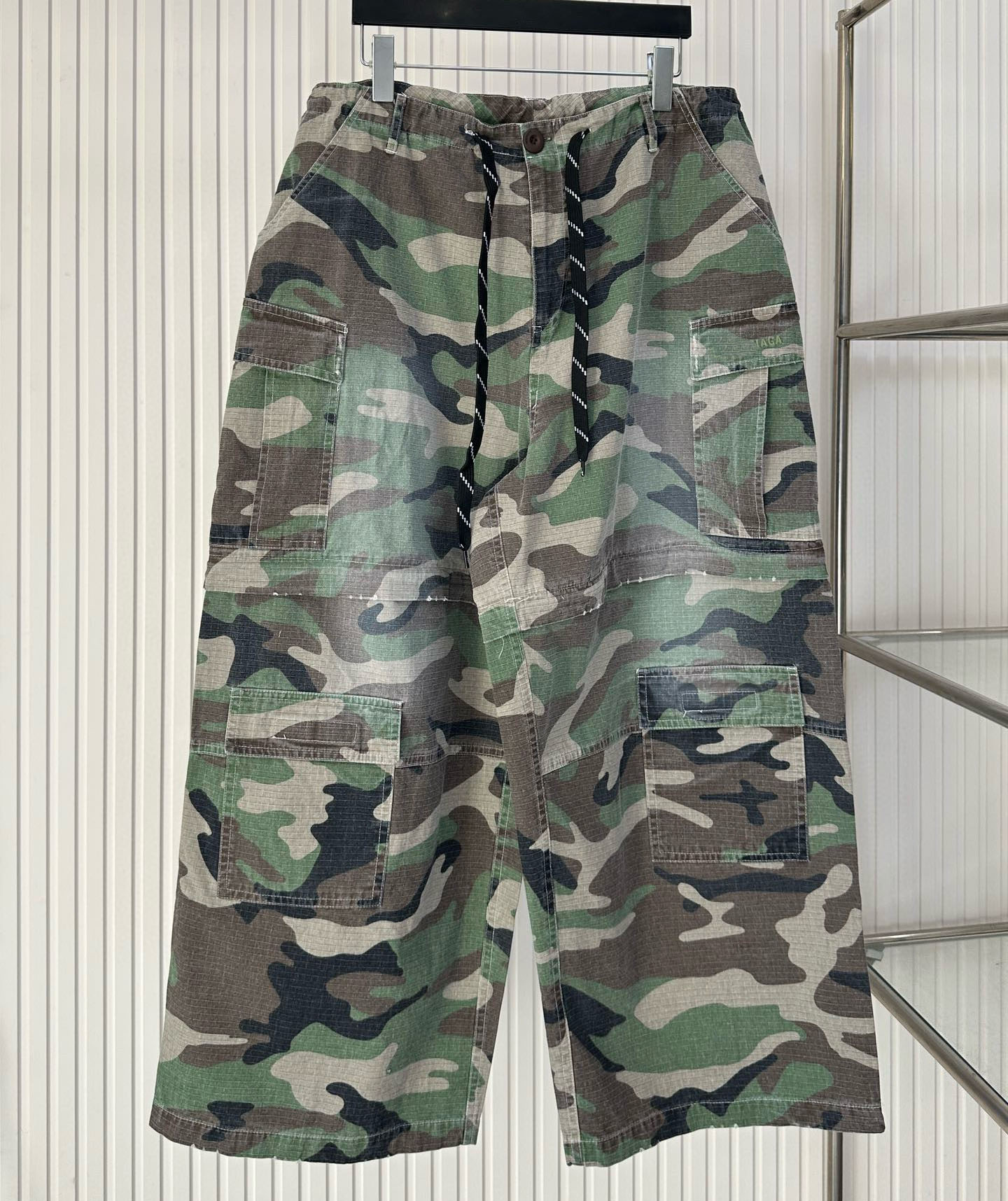 Men's Plus Size Pants Round neck embroidered and printed polar style summer wear with street pure cotton 323