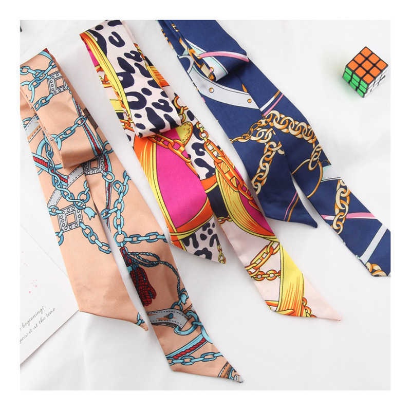 Individually packaged small silk scarves womens thin necklaces hair bands spring and autumn style fashionable and versatile belts