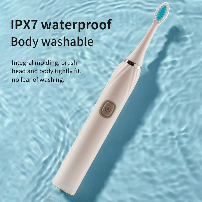 New Arrival Electric toothbrush with battery suitable for adults soft bristle waterproof oral hygiene teeth whitening with replacement brush head set 