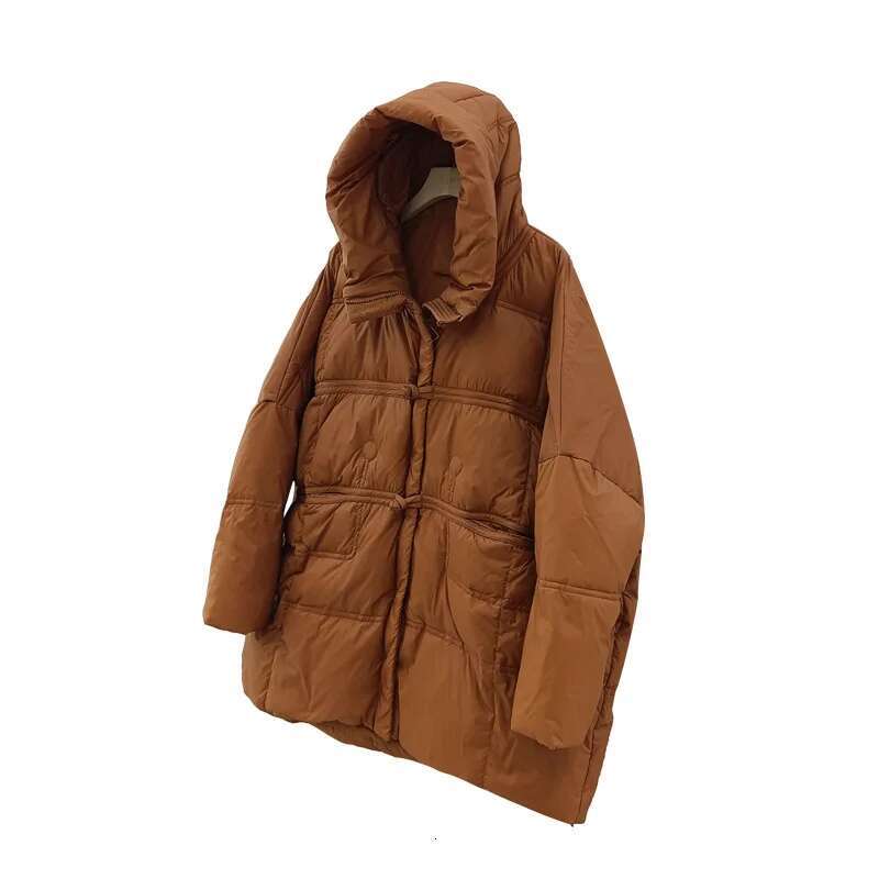 Women's Winter 2024 New Loose-Fit White Duck Down Coat Long Sleeves Warm Windproof Stylish Jacket Trendy