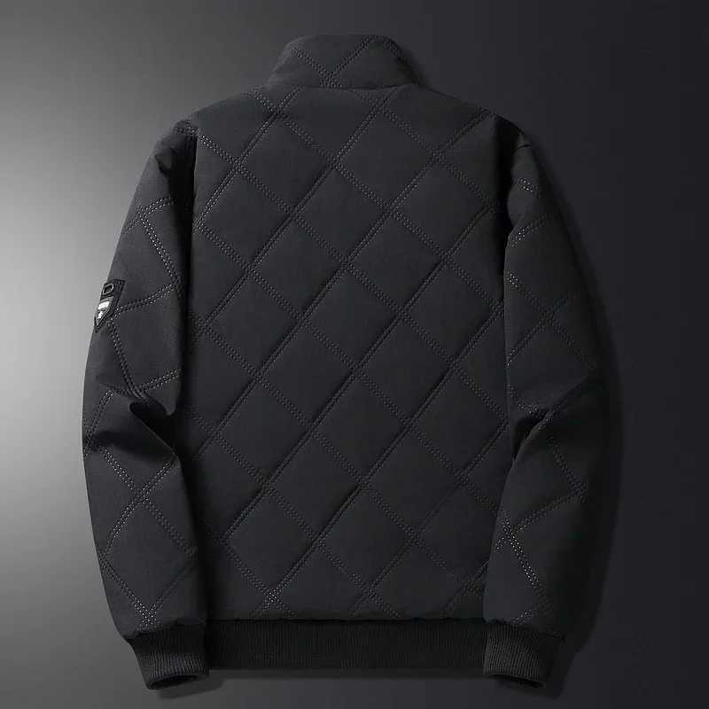 Puffer Jacket Men Thick Warm Winter Jackets Solid Color Parkas Man Cotton Padded Outwear Coats Casual Stand Mens Clothing Top X241017