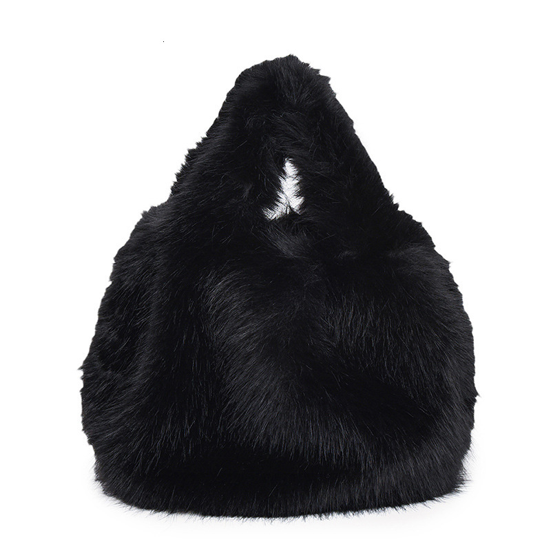 autumn/winter new fox fur tote bag, versatile handbag, niche plush bag