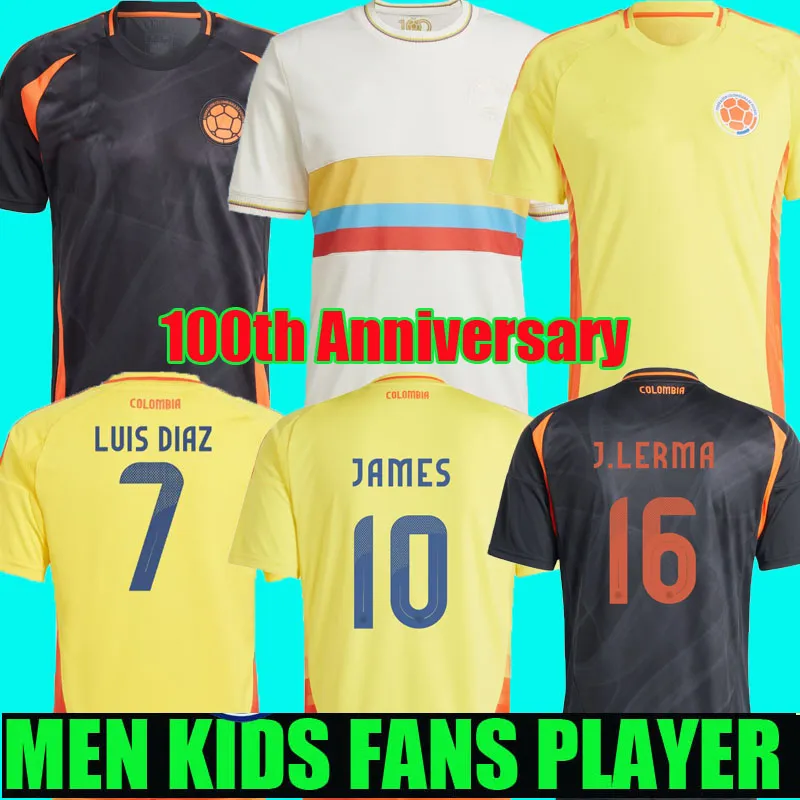 2024 2025 colombia Centenary soccer jersey 100-years anniversary 24 25 james L.DIAZ J.LERMA Copa America Home away men kids kit Football uniform fans player version