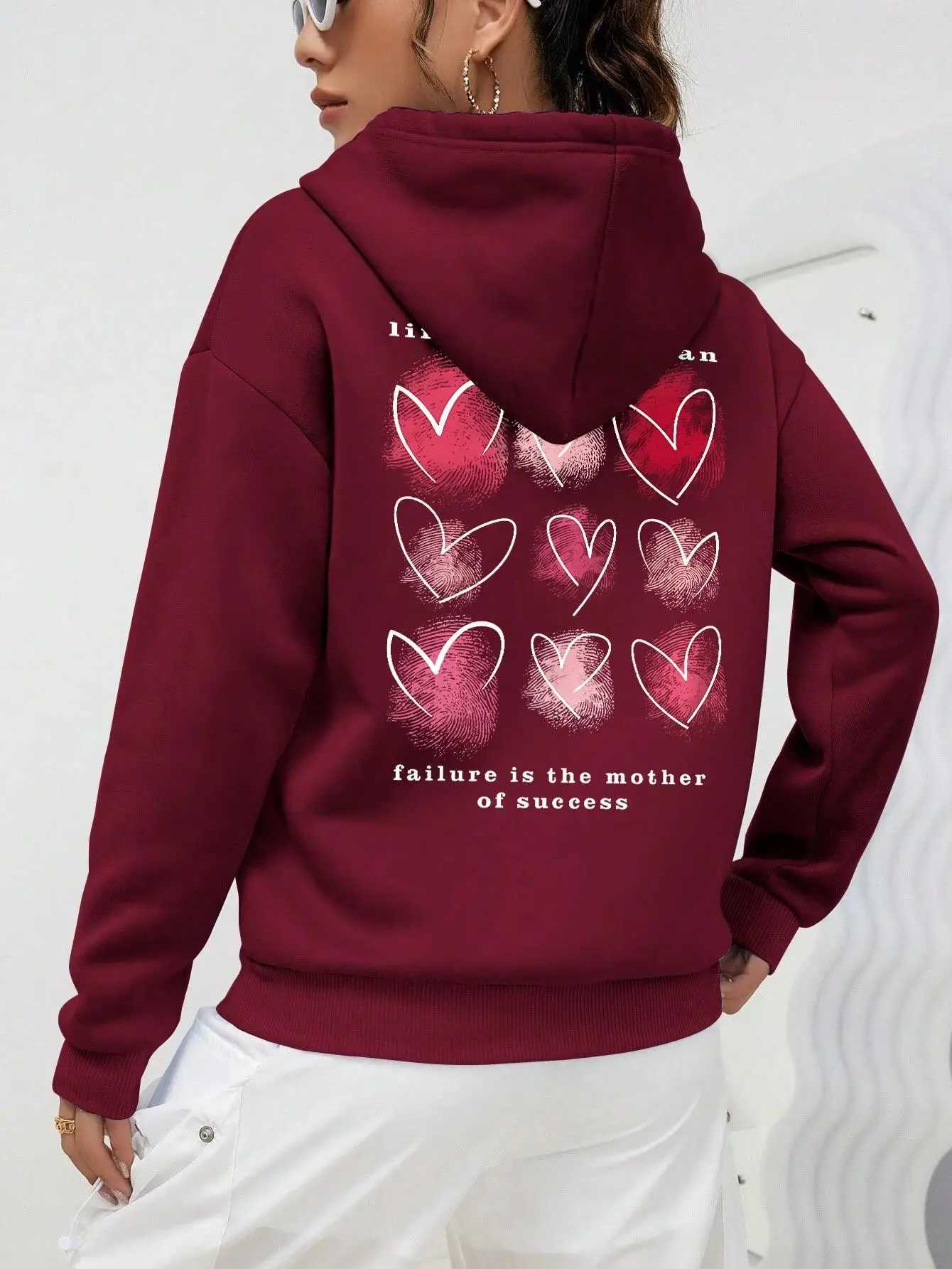 Hip Hop Street Casual Printing Hooded Women Fleece Warm Hoodies Fashion fur-liner Hoodie S-XXL Tops WomanX241016