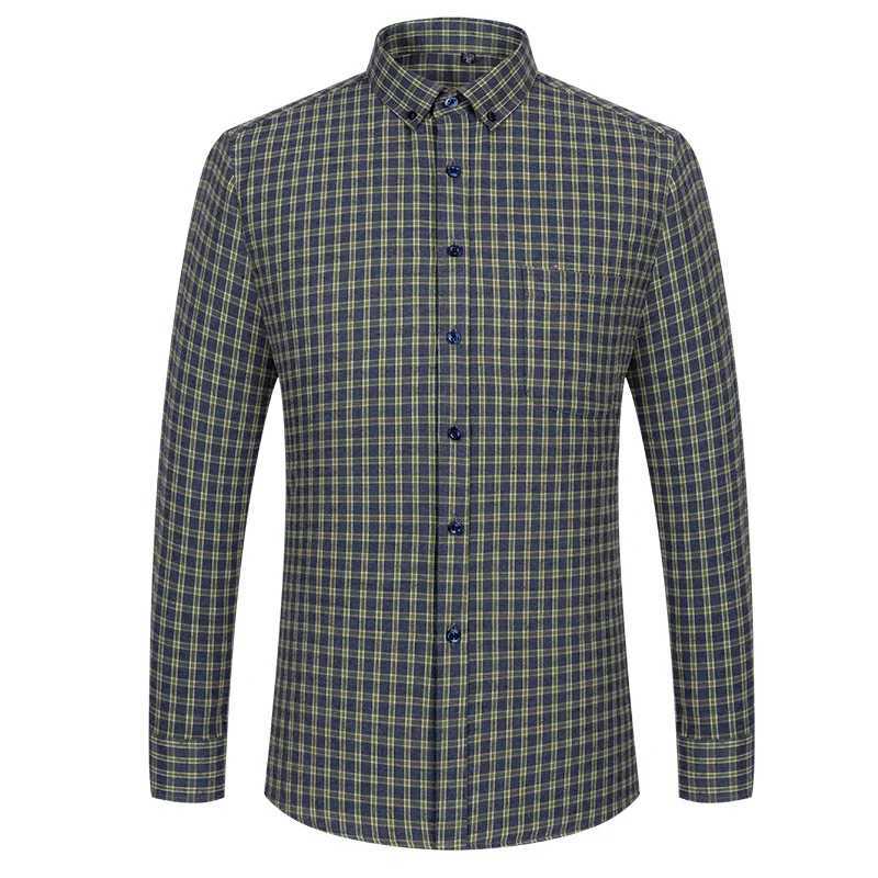 100% Cotton Mens Shirt Long Sleeve Flannel Classic Versatile Soft Breathable Casual Fashion Business Mens Social Shirt S-7XL LX241017