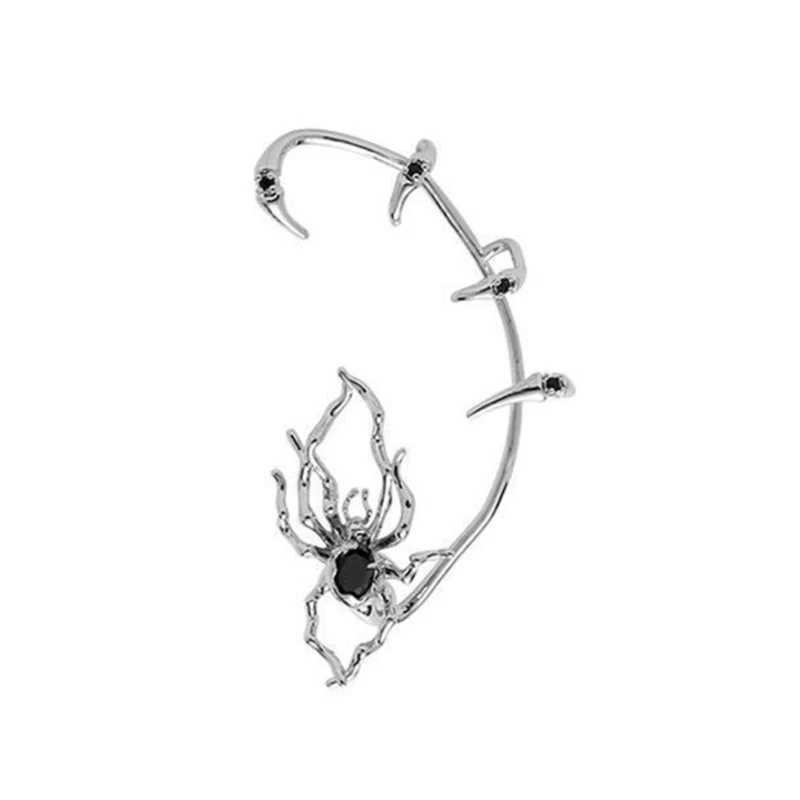 Sweet and cool spider ear hooks and ear bone clips from Europe and the United States no ear holes dark niche cool punk earrings W241017