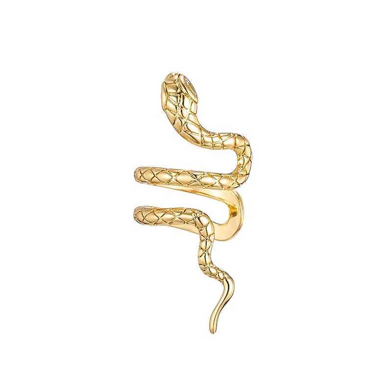 1 piece of retro snake packaging earrings cuff stud earrings mens Gothic jewelry clip earrings womens snake trend ring earrings W241017