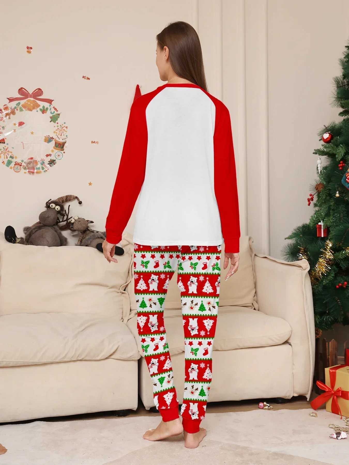 2024 Christmas allows printing of pajama sets for mothers fathers children matching sets 2-piece sets pajamas baby jumpsuits Christmas family appearan