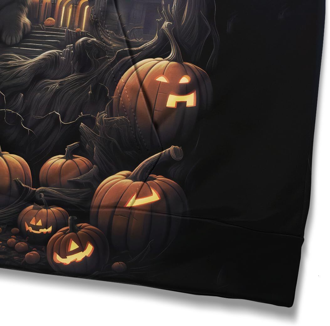 Hoodie for Mens Womens Mens 3D Halloween Pumpkin Cat Pattern Sweatshirts Pullover Halloween Animal Castle Hoodies Hooded,Orange Graphic