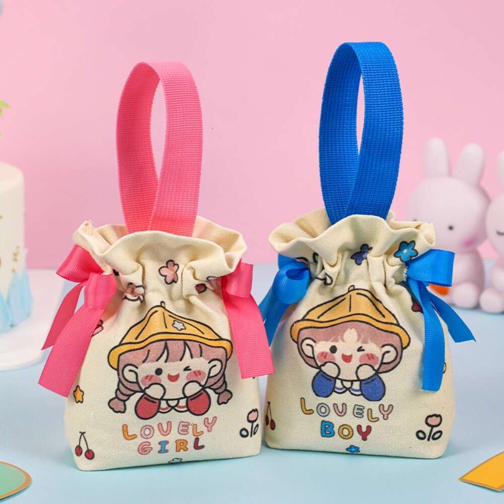 Canvas Candy Small Handheld Large Capacity Tote Minimalist Solid Color Shopper Bag Purse Girls