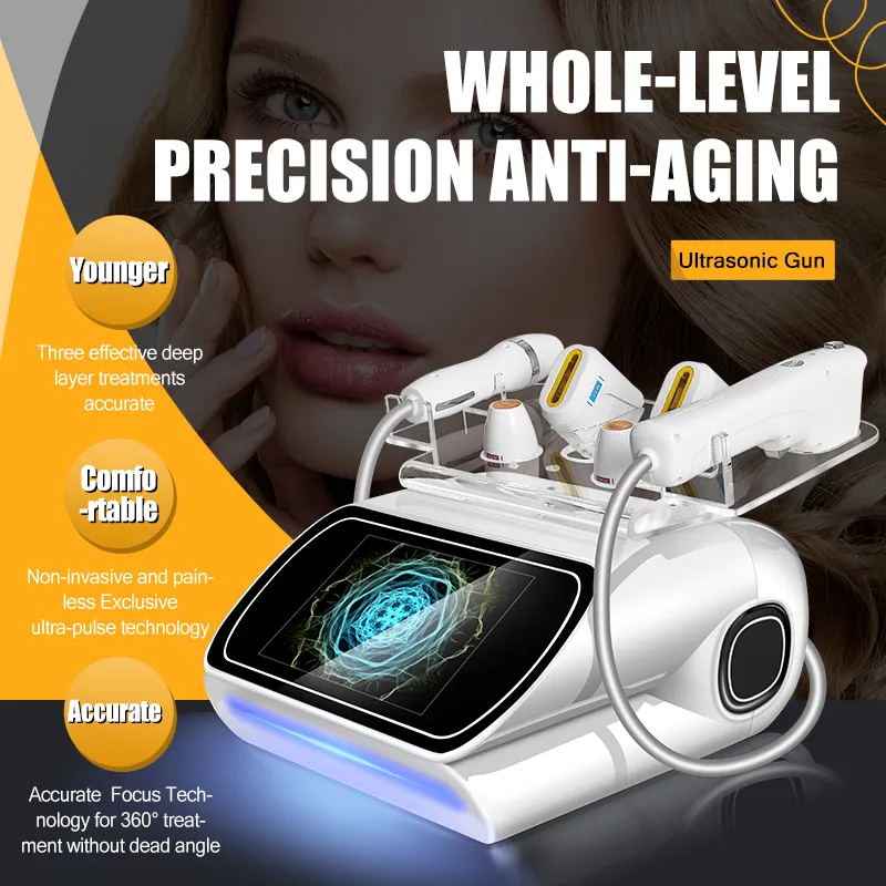 Compact Full Layer HIFU Machine for 7D Skin Firming Wrinkle Reduction 2 in 1 Ultrasound Skin Elasticity Restoration Fine Line Improving Salon