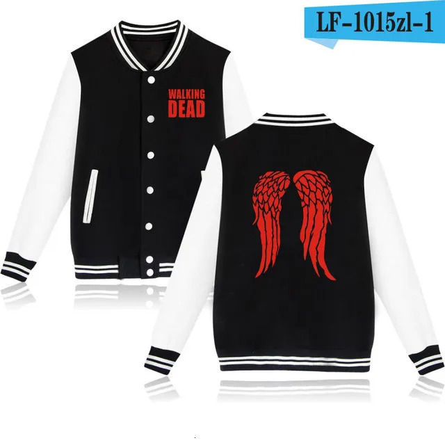 The Walking Dead Women Men Bomber Jacket Outerwear Streetwear Hip Hop College Baseball Uniform Casual Sportswear