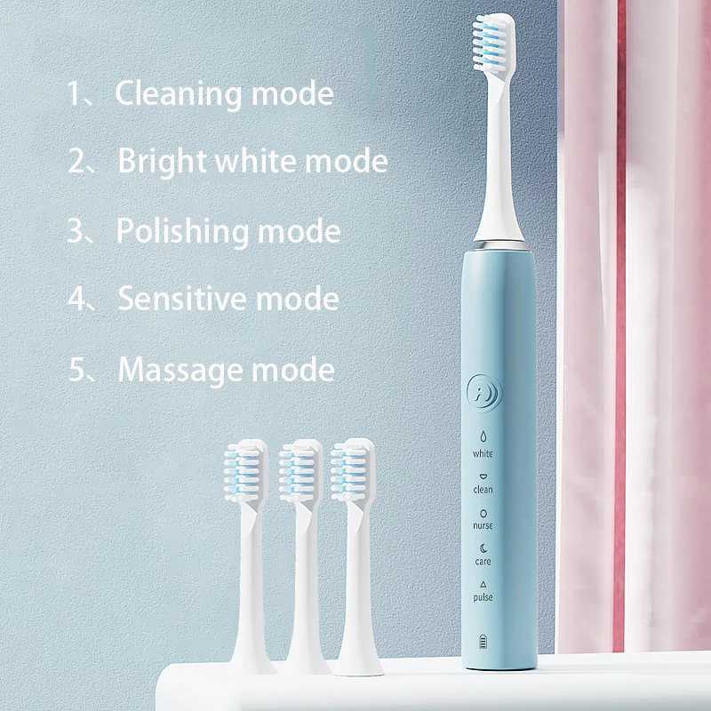 Sonic electric toothbrush rechargeable toothbrush adult timer washable new ultrasonic electronic whitening and cleaning teeth M241017
