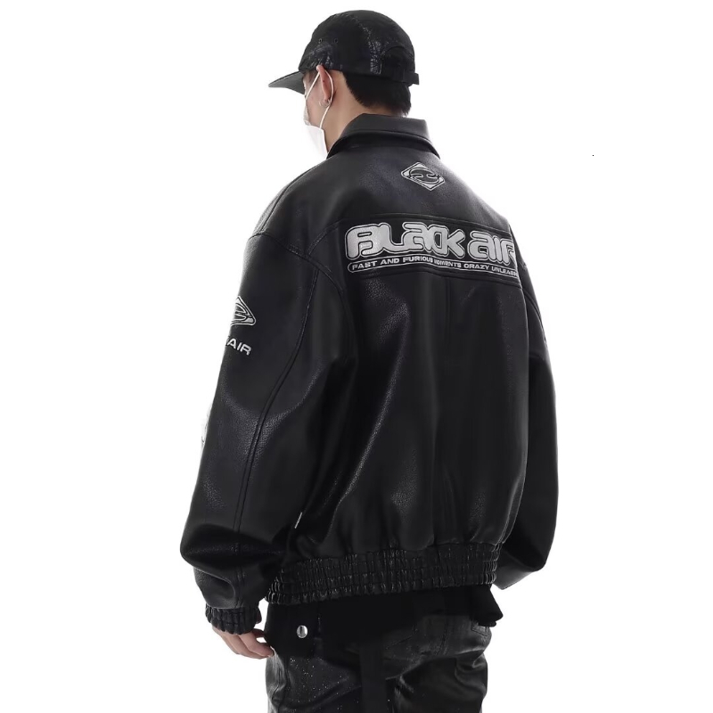 Sier Street Racing Suit Jacket Mens Oversize American Vintage Motorcycle Coats Letter Printing Hip Hop Baseball Uniform