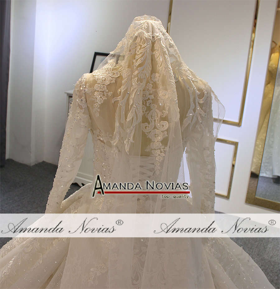 Ball Gown Wedding Dress Long Sleeves Mariage With Full Beading