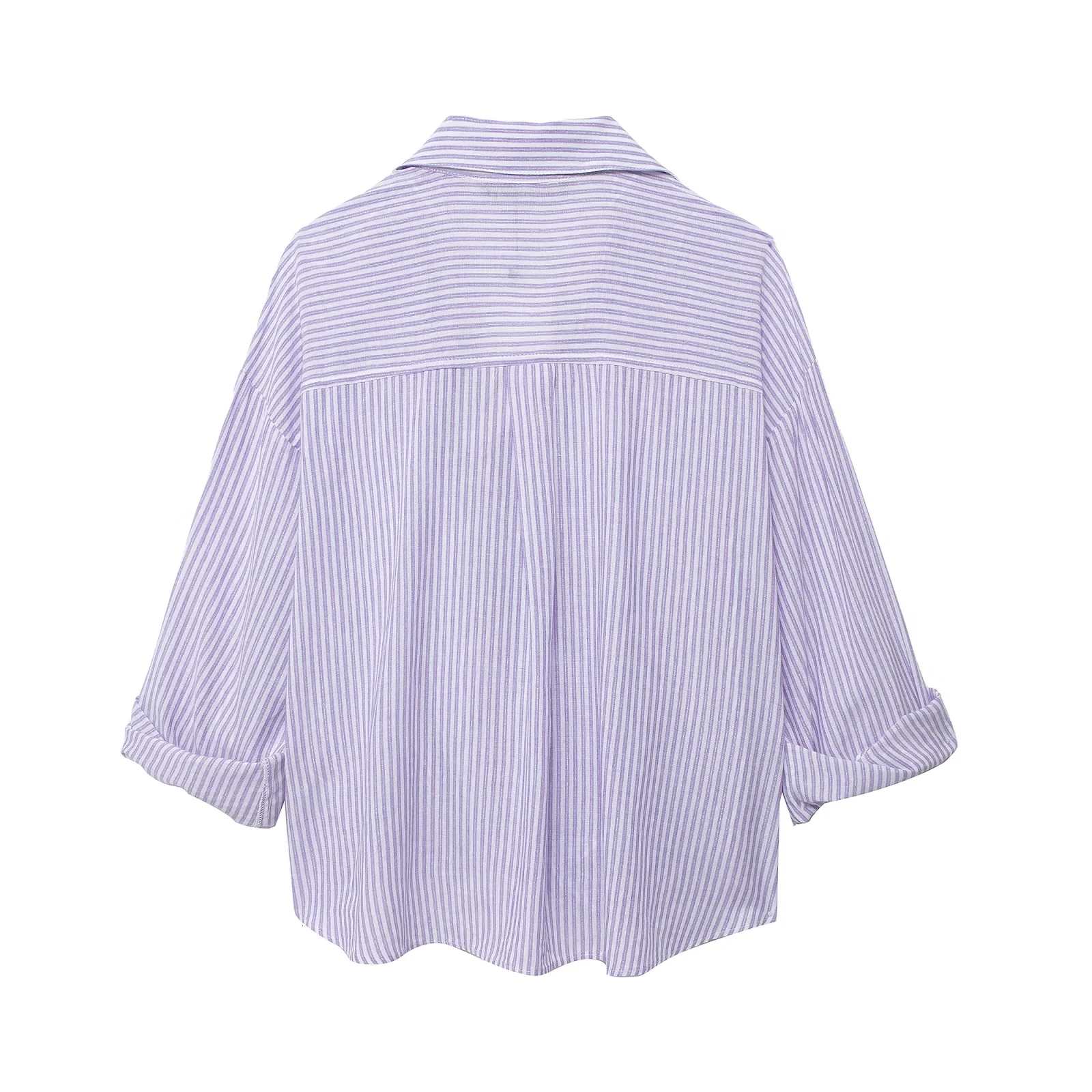 Women's Shirts Striped Casual Loose 2024 Blouses Long Sleeve With Button Vintage Fashion Summrt Inszartrafz Mujer Blusas Top