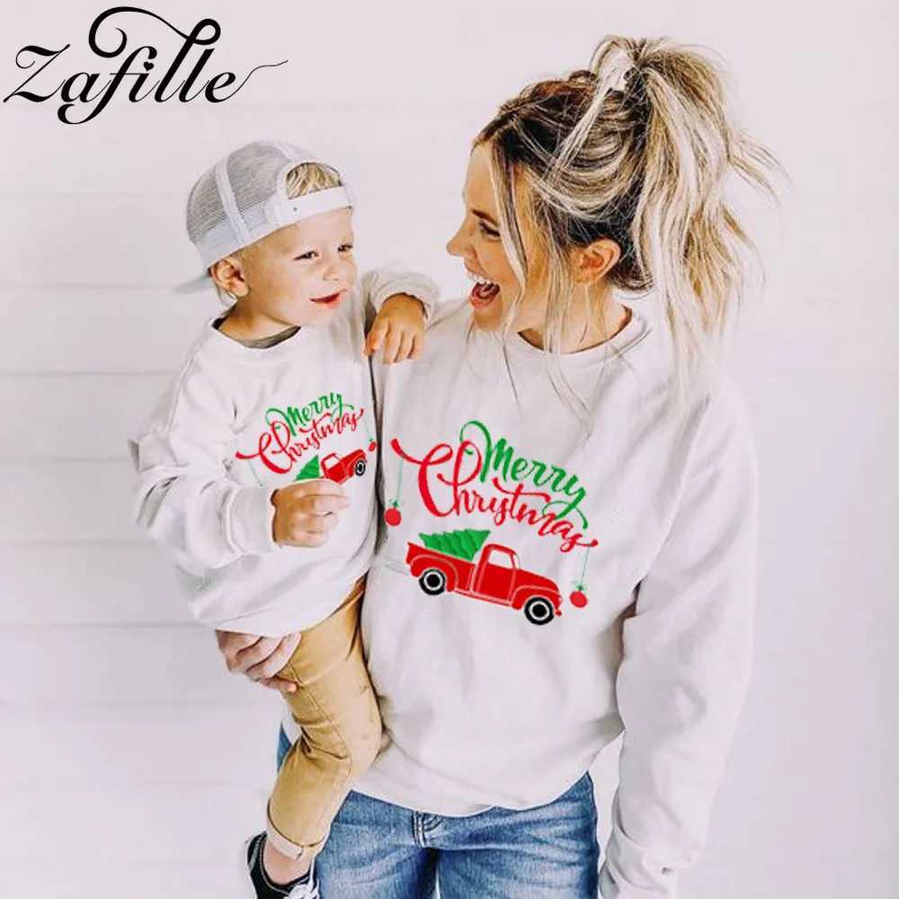 ZAFILLE Christmas Jersey Family Clothes Xmas Pullover Family Sweatshirts New Year Costume Dad Son Clothes Mom And Daughter Equal W241015