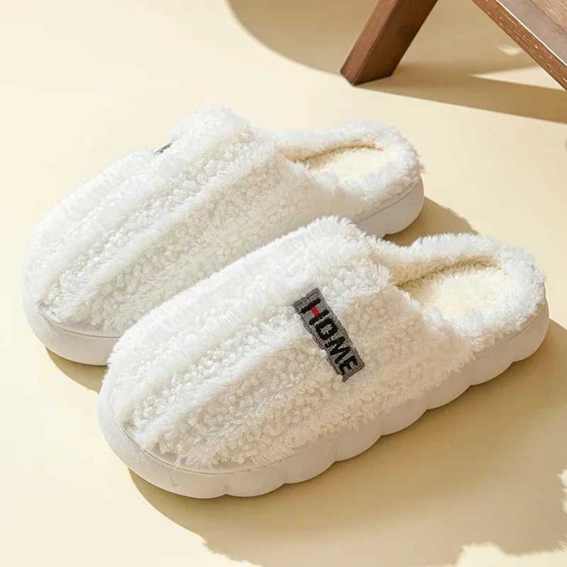Winter coral velvet cotton slider for womens indoor leisure toe packaging slider for mens anti slip autumn thick soled polar wool shoesCL241017