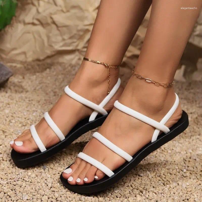 2025 S Fashion Designer Sandals Women S Shoes Summer Square Toe Low Heel Roman Casual Ladies Plus Size Female Sandalias