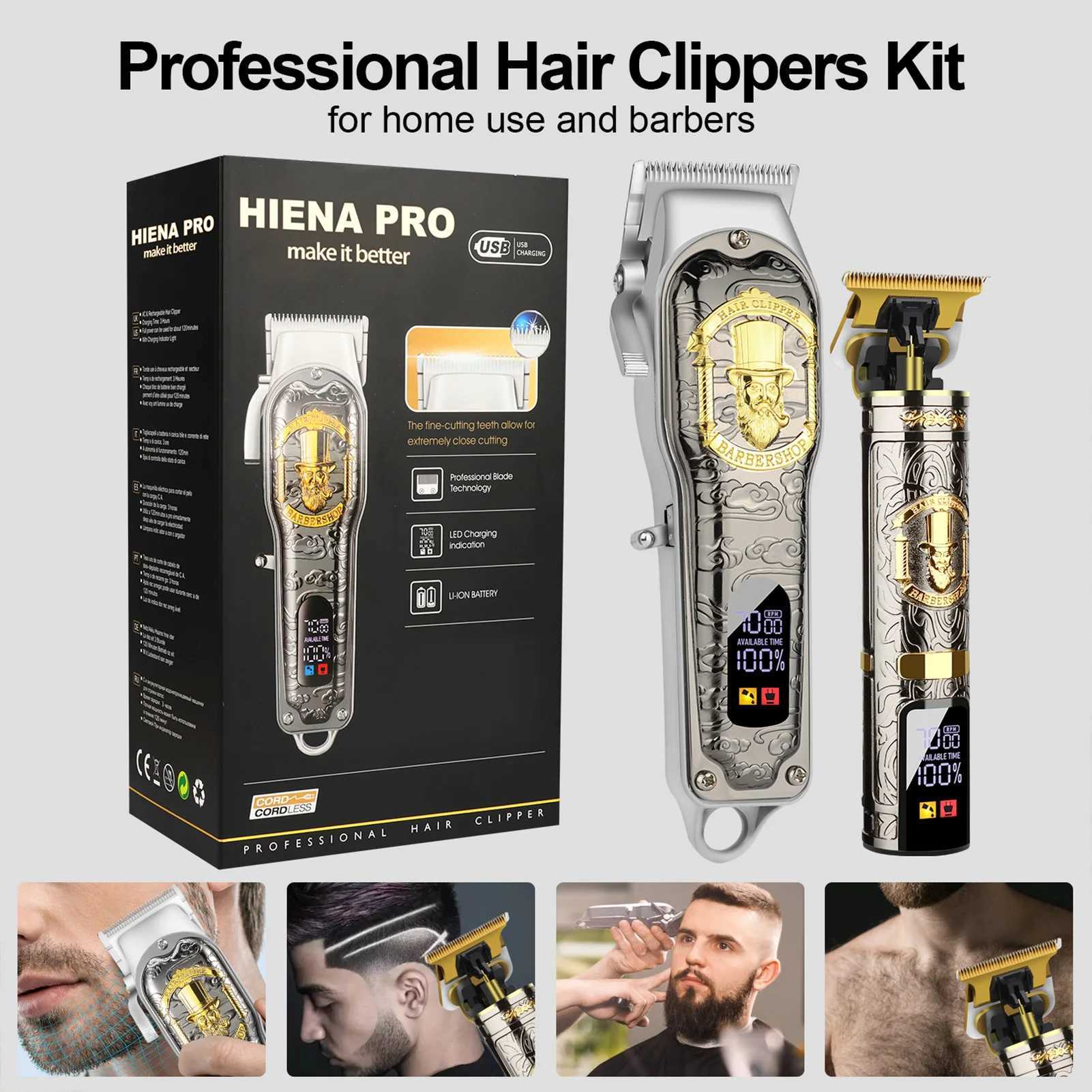 2 household salon electric hair clippers with digital display for hair cutting and beauty purposes W241017