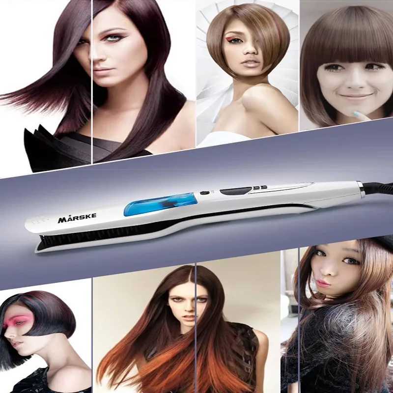 Professional ceramic automatic fast heating hair straightener Liquid crystal display electric steam hair straightenerXJ241016