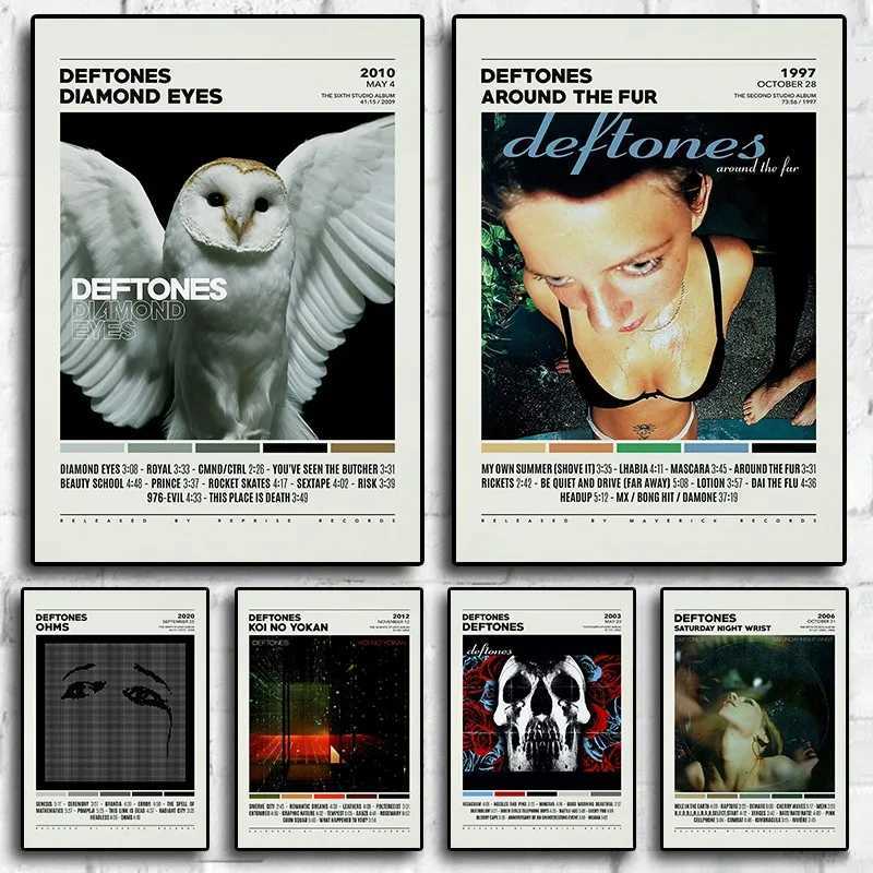 Deftones Band Poster Print Canvas Painting Around the Fur/Saturday Night Wrist Music Album Cover for Room Home Wall Art DecorXJ241016