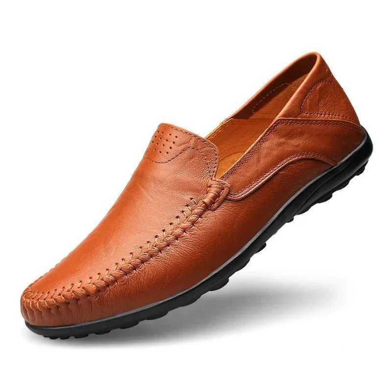 Genuine Leather Men Shoes Casual Italian Mens Loafers Luxury Brand Formal Slip Male Boat Shoes Zapatos De HombreXJ250118