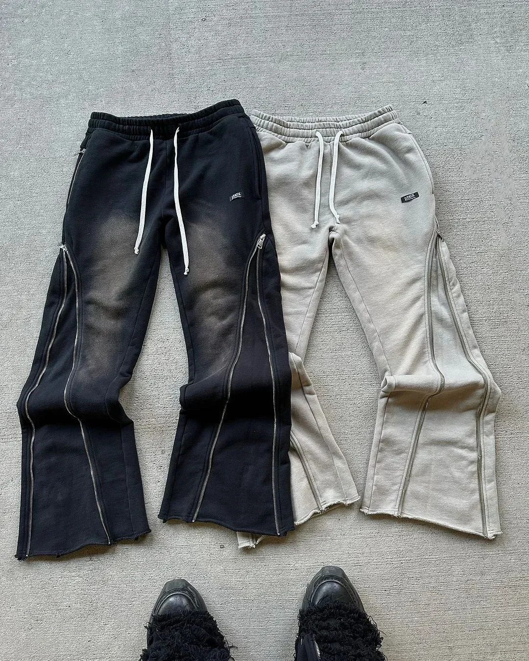 Y2K Retro Zipper Decoration Sweatpants Streetwear Baggy Casual Pants Men Women Harajuku Hip Hop Vintage Jogging Trousers 241017