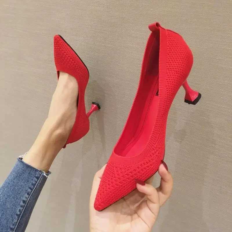 Womens Pump Summer Shoes Thin High Heels Sexy Pointed Toe Slip on Wedding Party Brand Fashion Shoes Y241017