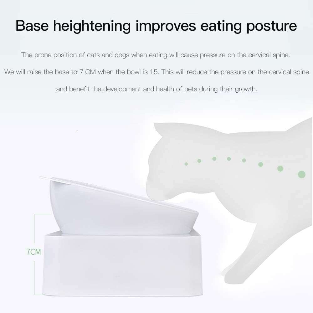 Marchul Bowls, 15 Tilted Indoor Cats, Food Water Set, Raised Cat Bowl for Cats and Small Dogs