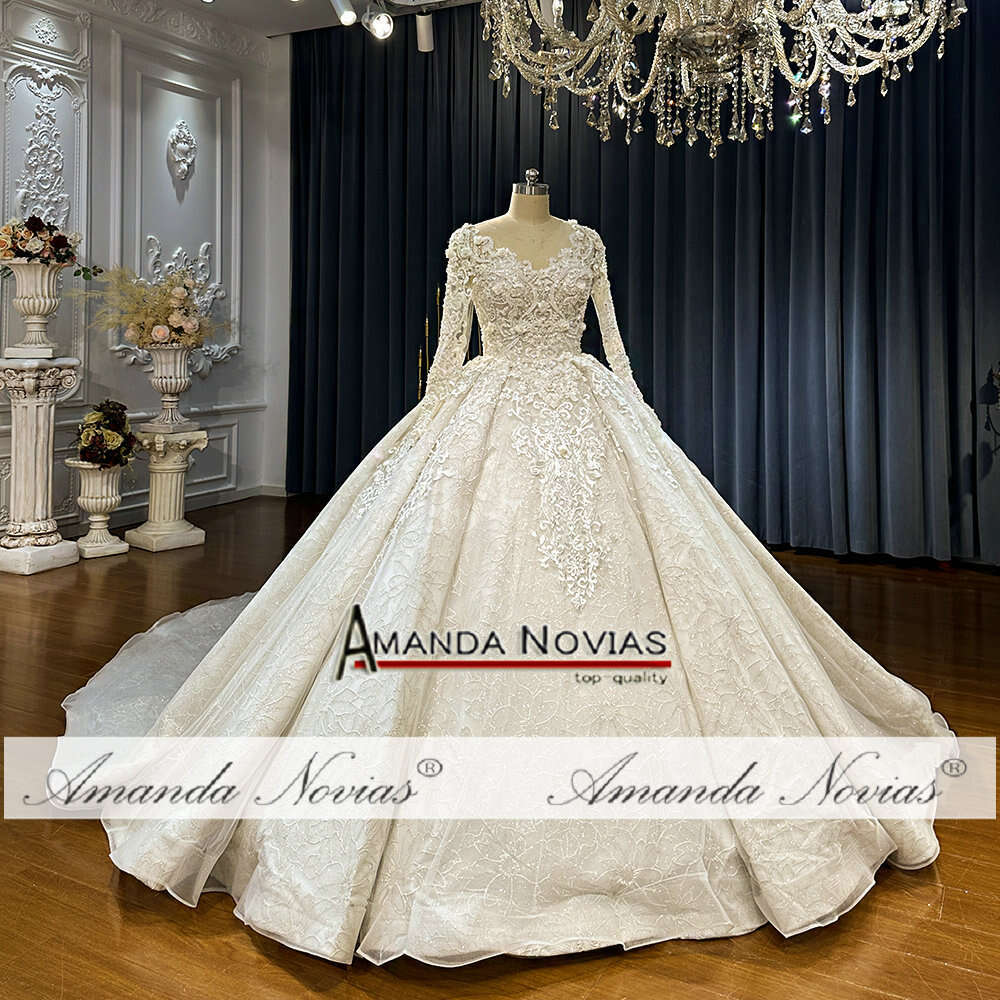 Sleeves Bridal Dresses With 150cm Long Train