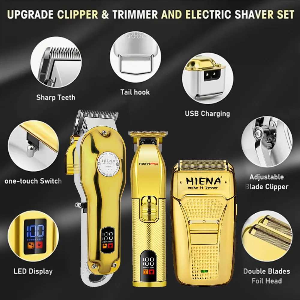 3-Piece Professional Mens Hair Clipper USB Charging Electric Beard Trimmer Hair Clipper Set W241017