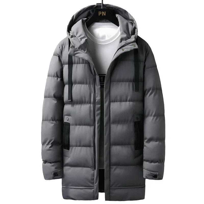 Puffer Jacket Men 8XL Thick Warm Winter Jackets Plus Size Hooded Long Coats Fashion Casual Cotton Padded Parkas Man Outwear Top X241017