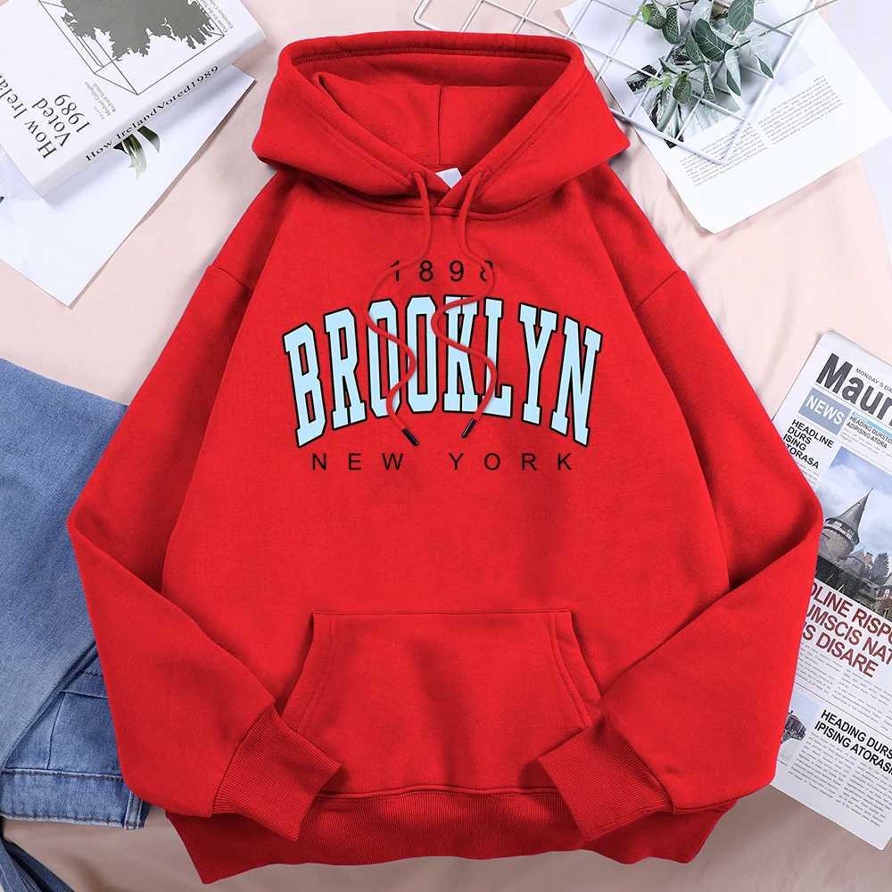 1898 Brooklyn New York Hoodies Women Casual Fashion Sport Hoody Fleece Warm Street Unisex Pullovers Harajuku Trend Basic HoodedX241016