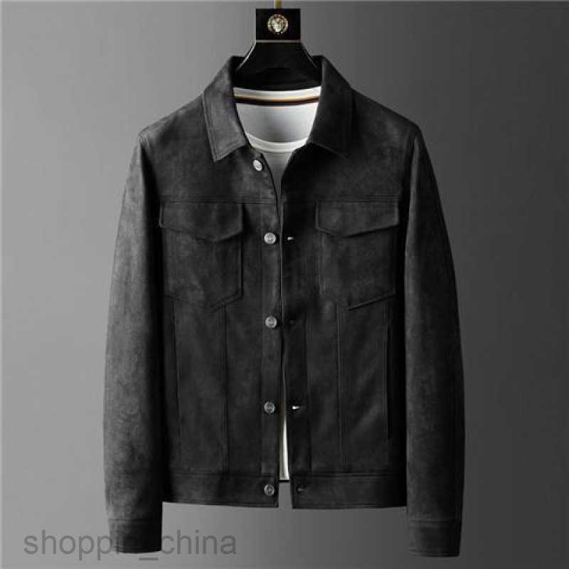 Men's Jackets Coats Suede Coat for men spring and autumn high-end texture luxury, new lapel casual workwear jacket